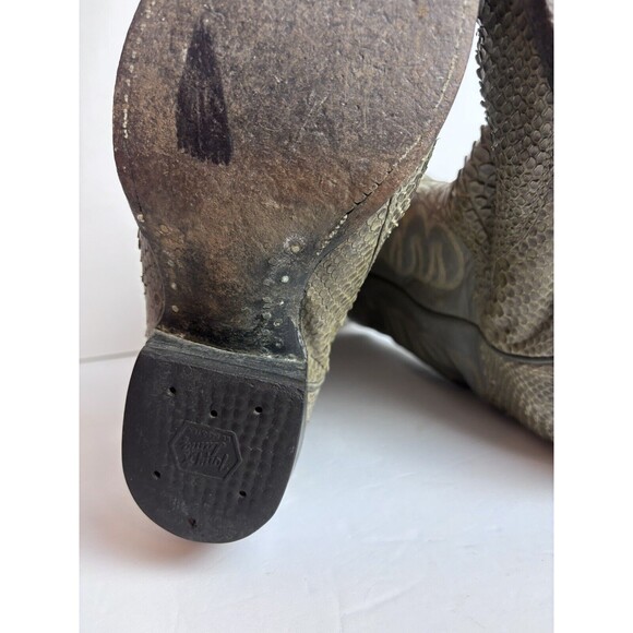 VINTAGE TONY LAMA GOLD LABEL PYTHON SNAKESKIN RARE WESTERN BOOTS 9.5 D - Picture 14 of 16